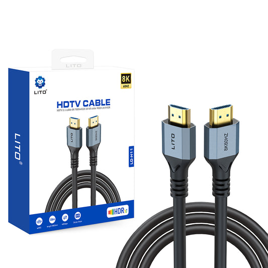 Câble vidéo Lito HD119, HDMI - HDMI, 8K, 1,8 m, Noir