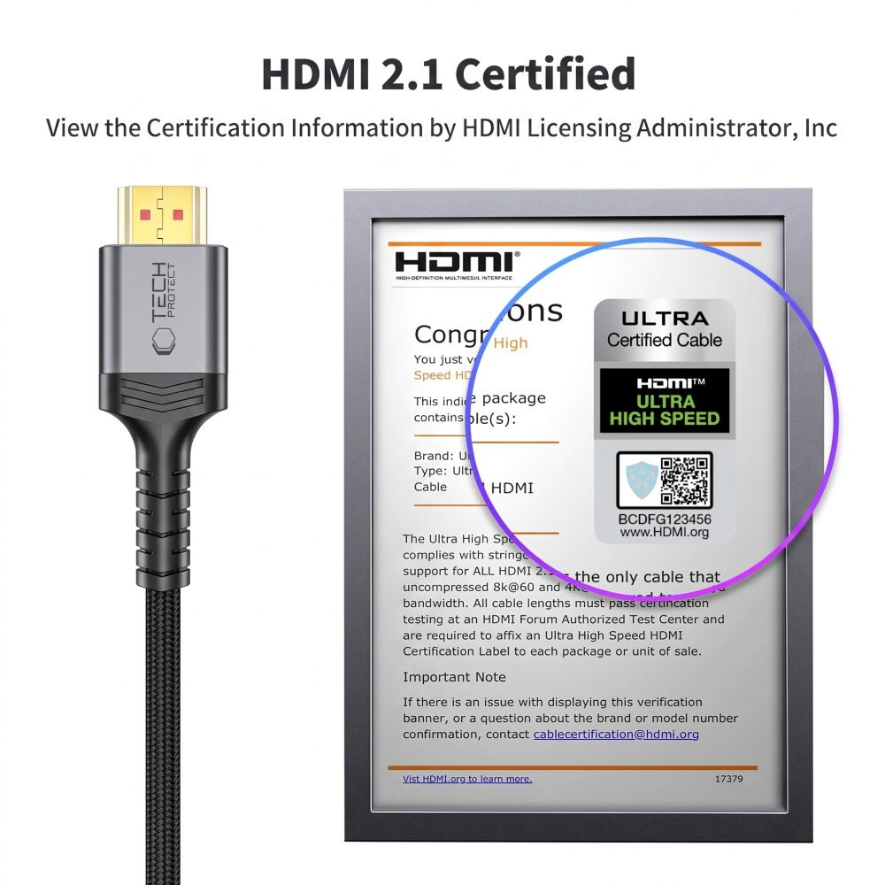 Câble Vidéo Tech-Protect Ultraboost 2, HDMI - HDMI, 8K, 3m, Noir