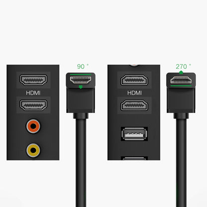 Câble vidéo UGREEN coudé, HDMI - HDMI, 4K, 1m, noir 