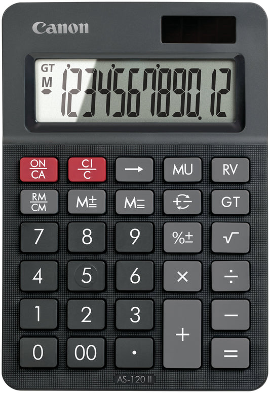Calculatrice de bureau Canon AS-120 II, Noir CANAS120IIDBL