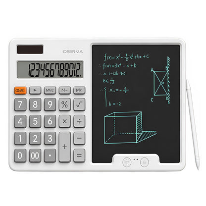 Calculatrice de bureau avec tablette d’écriture Deerma JX01, grise