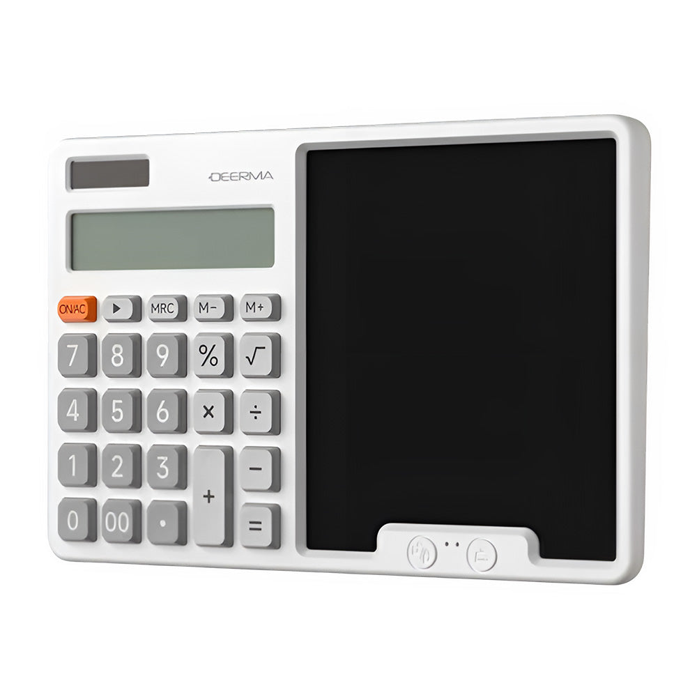 Calculatrice de bureau avec tablette d’écriture Deerma JX01, grise
