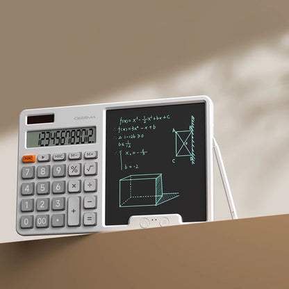 Calculatrice de bureau avec tablette d’écriture Deerma JX01, grise