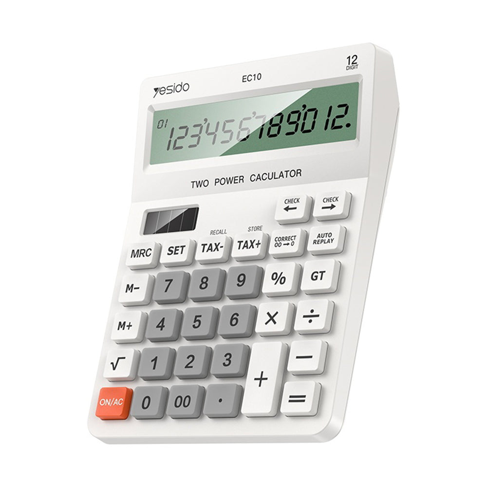 Calculatrice de bureau Yesido EC10, Blanche