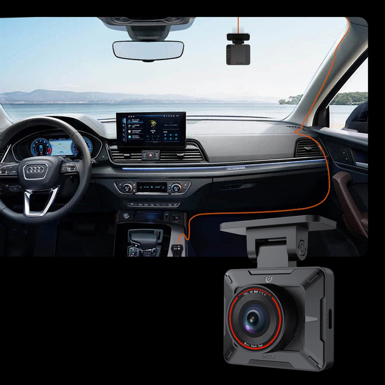 Caméra Auto Akeeyo P1, 1080P, Wi-Fi