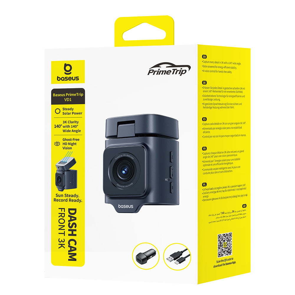 Caméra Auto Baseus PrimeTrip VD1, 3K, Wi-Fi, GPS, Affichage 1.54 pouces C10669000123-00