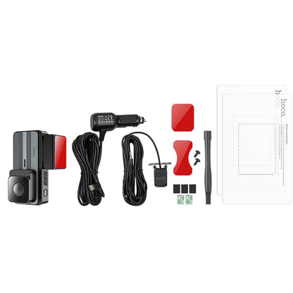 Caméra Auto Avant Arrière HOCO DV12, 2K, Wi-Fi, GPS, Écran 3.69 pouces