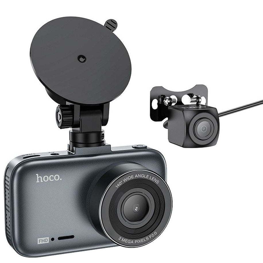 HOCO Driving DV6, 1080P, 3inch Display, Front Back Face Car Camera 