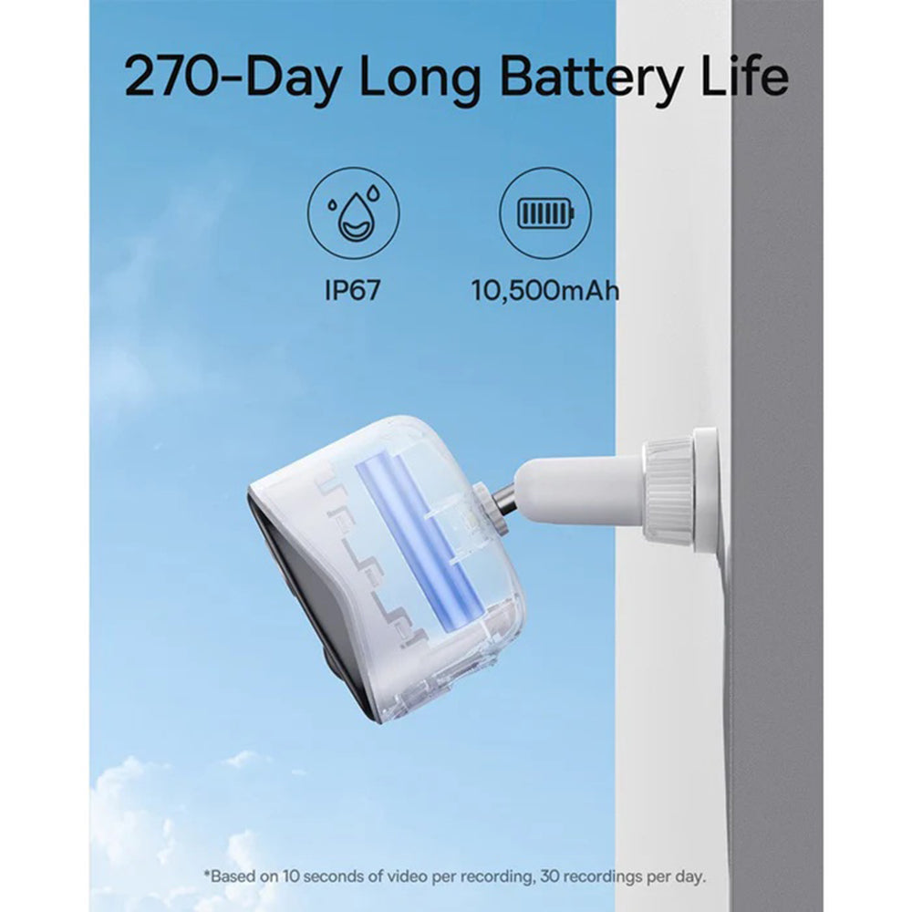 Caméra de Surveillance Baseus N1 Plus, Wi-Fi, 2K, IP67, Extérieur S0TV022132