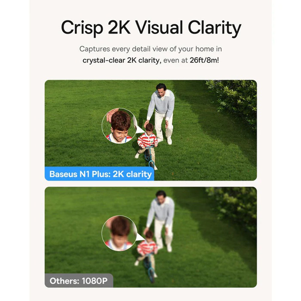 Caméra de Surveillance Baseus N1 Plus, Wi-Fi, 2K, IP67, Extérieur S0TV022132