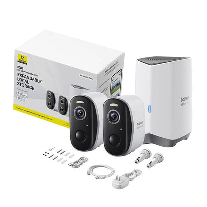 Baseus N1 Plus Surveillance Camera, Wi-Fi, 2K, IP67, Outdoor, Set of 2 pieces S0TW012131