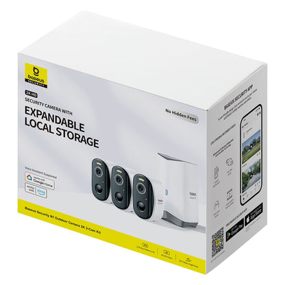 Caméra de Surveillance Baseus N1, Wi-Fi, 2K, IP67, Extérieur, Set de 3 pièces S0TW012131