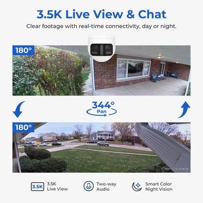 Caméra de Surveillance iMILAB EC6 Panorama, Wi-Fi, 3.5K, IP66, Extérieur CMSXJ115A