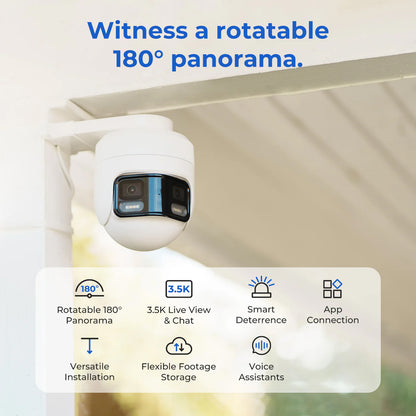 Caméra de Surveillance iMILAB EC6 Panorama, Wi-Fi, 3.5K, IP66, Extérieur CMSXJ115A