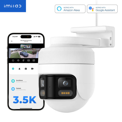 Caméra de Surveillance iMILAB EC6 Panorama, Wi-Fi, 3.5K, IP66, Extérieur CMSXJ115A