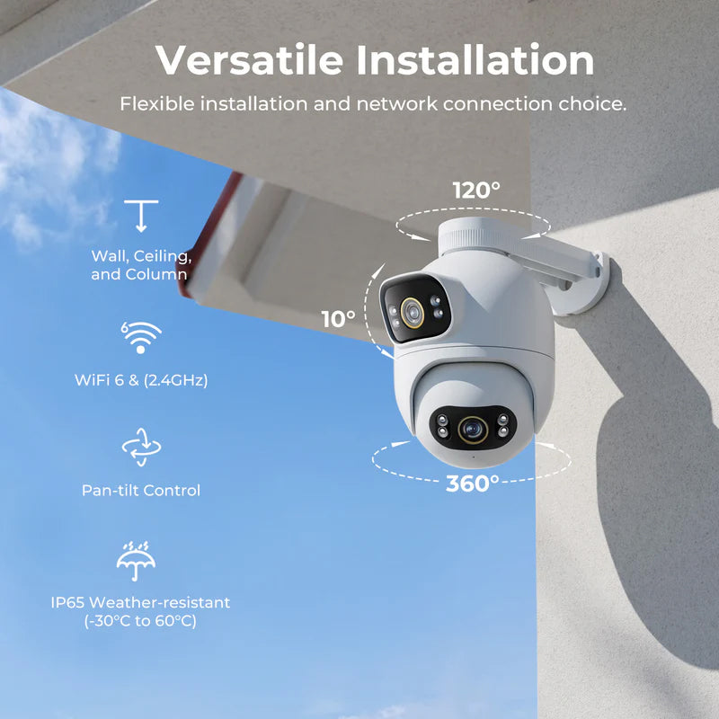 Caméra de Surveillance iMILAB EC6 Dual, Wi-Fi, 3K, IP66, Extérieur CMSXJ68A