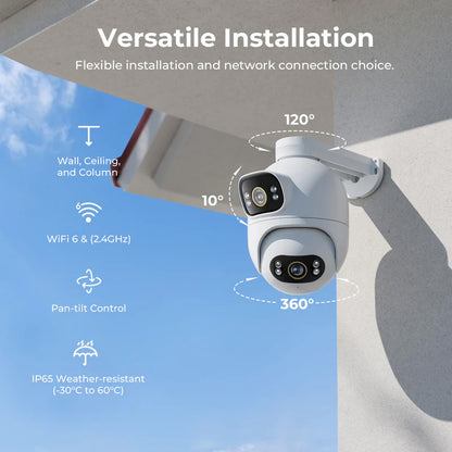 Caméra de Surveillance iMILAB EC6 Dual, Wi-Fi, 3K, IP66, Extérieur CMSXJ68A