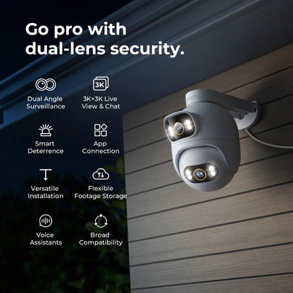 Caméra de Surveillance iMILAB EC6 Dual, Wi-Fi, 3K, IP66, Extérieur CMSXJ68A