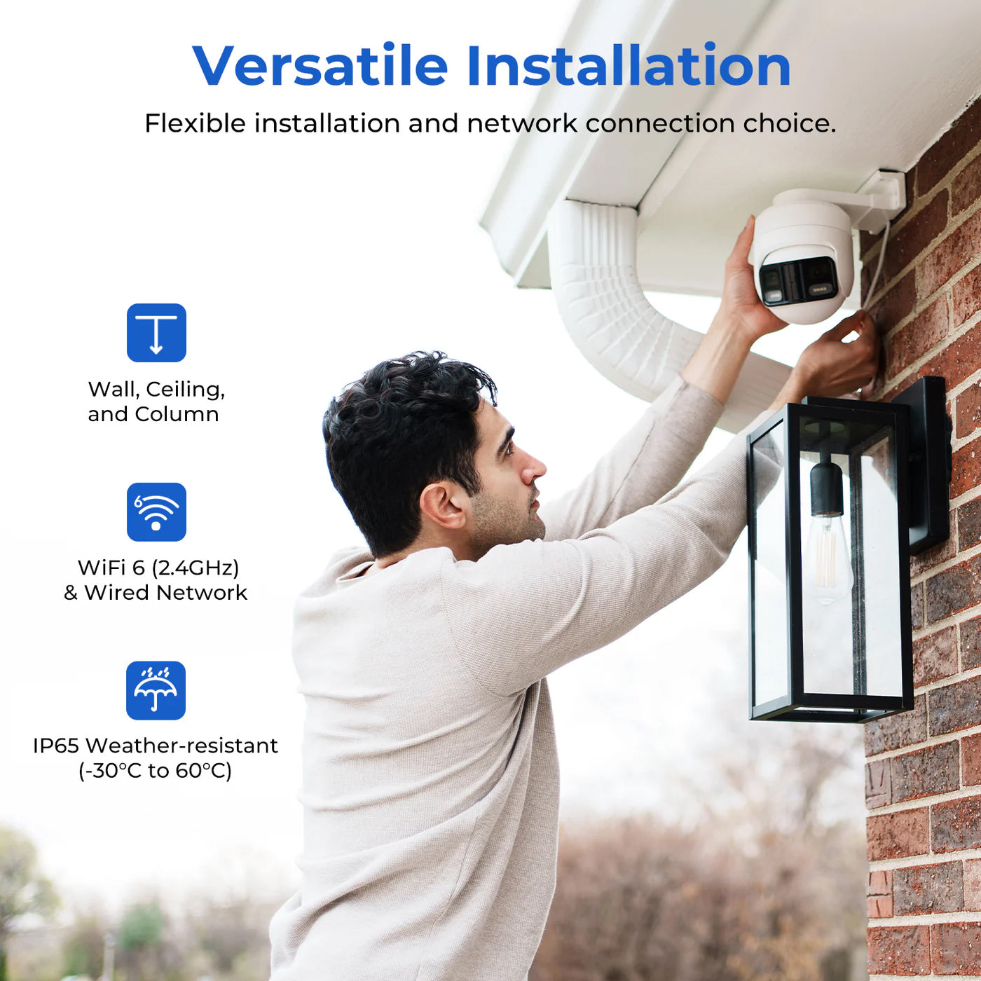 Caméra de Surveillance iMILAB EC6 Panorama, Wi-Fi, 3.5K, IP66, Extérieur CMSXJ115A