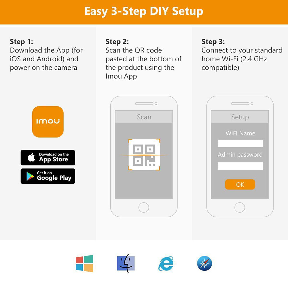Caméra de Surveillance Imou Cruiser SE+, Wi-Fi, 3K, IP66, Extérieur, Blanche IPC-K7CP-5H1WE
