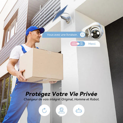 Caméra de Surveillance Imou Cell PT Kit, Wi-Fi, 2K, IP66, Panneau Solaire, Extérieur, Blanche KIT/IPC-K9EP-3T0WE/FSP12-TYPEC