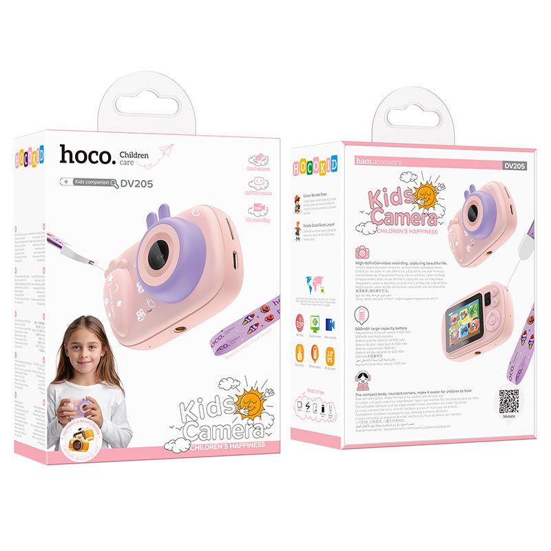 Caméra Numérique HOCO DV205 Kids, 720P, 1MP, Rose