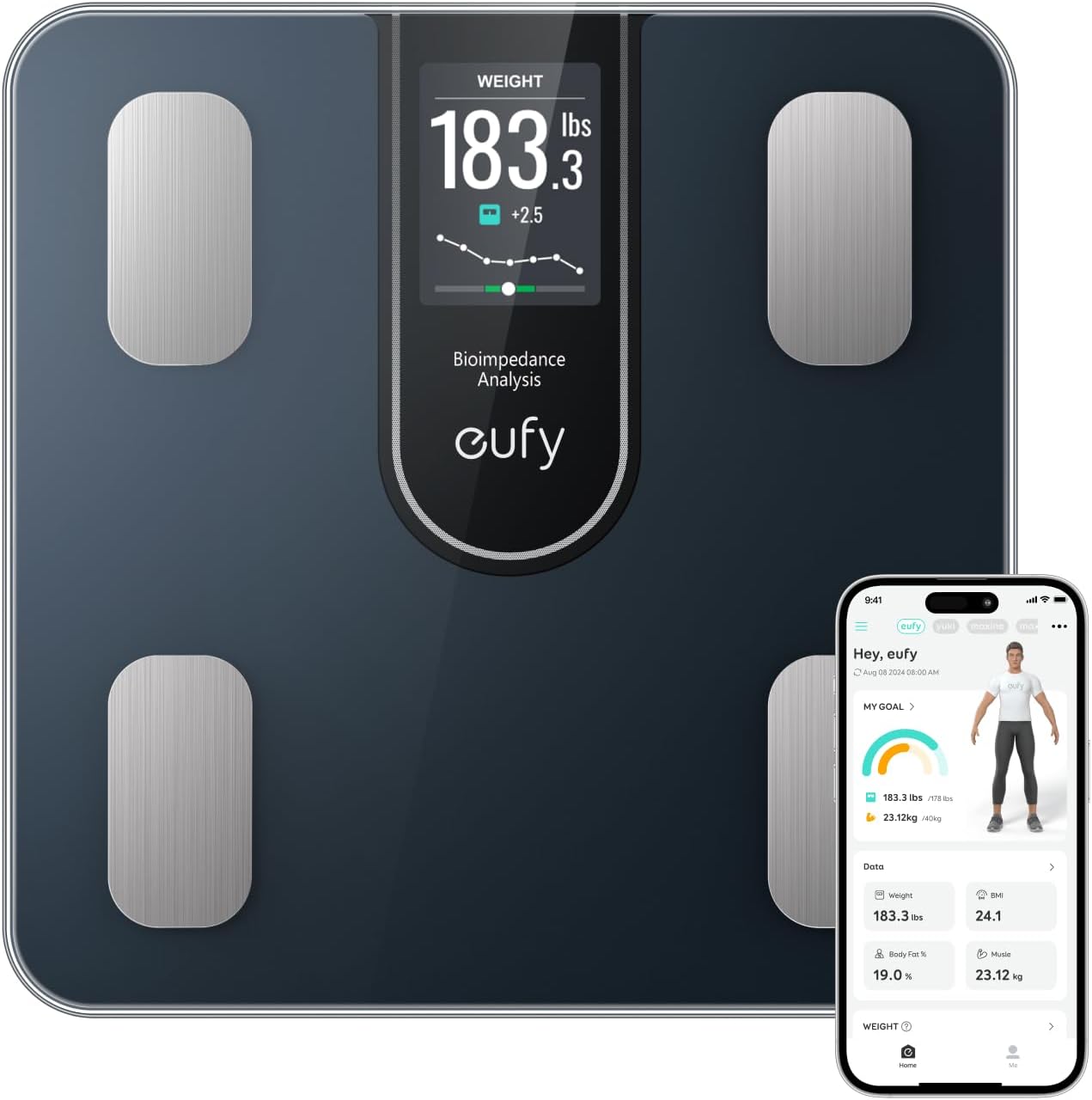 Balance numérique Eufy Smart Scale C20, Noir T9130011