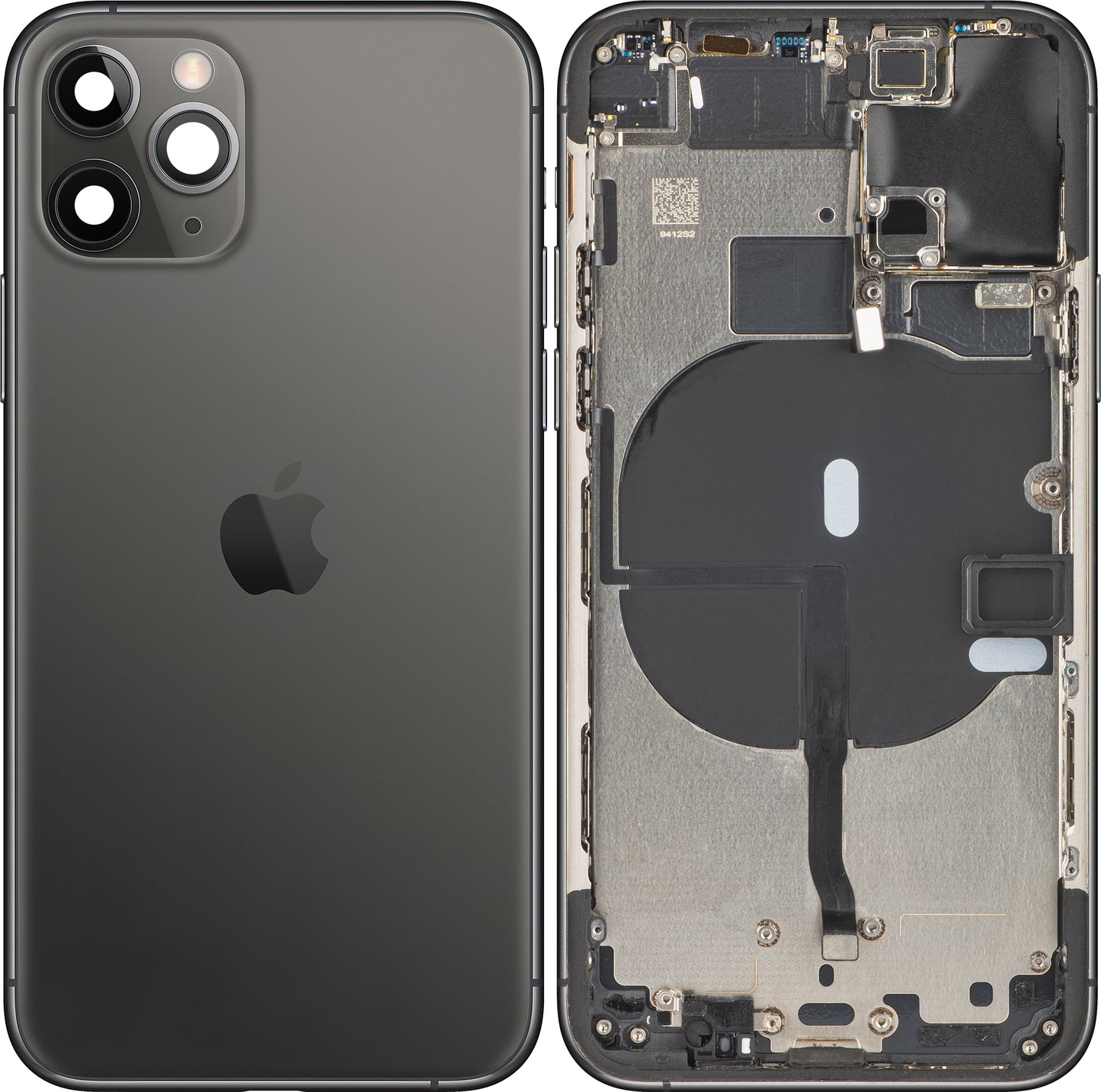 Apple iPhone 11 Pro Battery Cover, avec demi-case, noir (gris espace mat), Swap (Grade B)