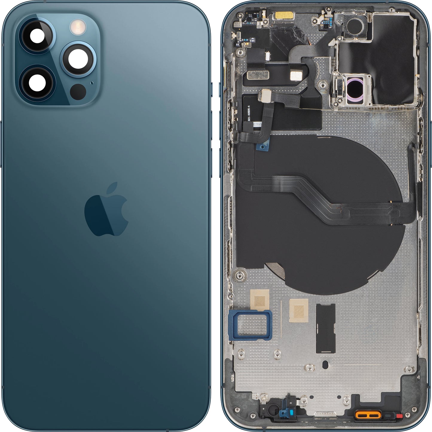 Couvercle de Batterie Apple iPhone 12 Pro, Avec Coque Centrale, Bleu (Pacific Blue), Swap