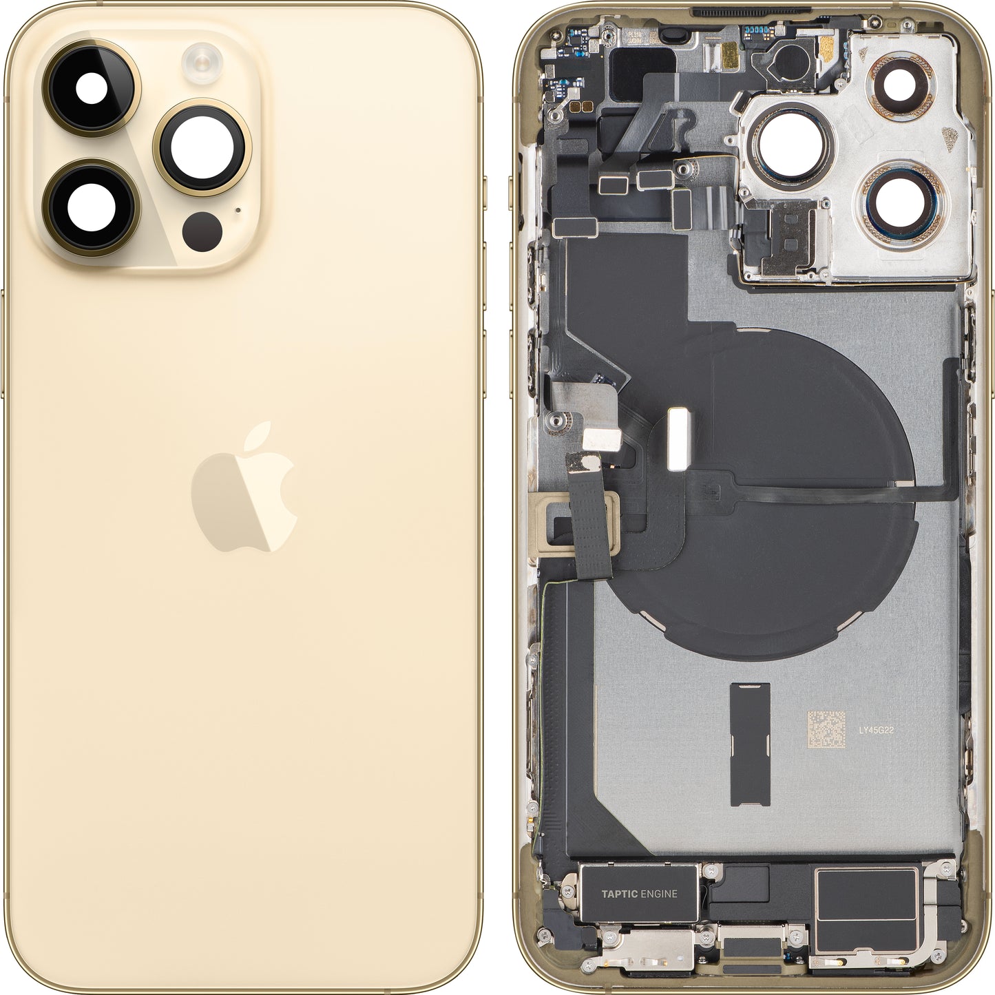 Couvercle de batterie Apple iPhone 14 Pro Max, avec boîtier intermédiaire, toutes pièces incluses, doré, échange