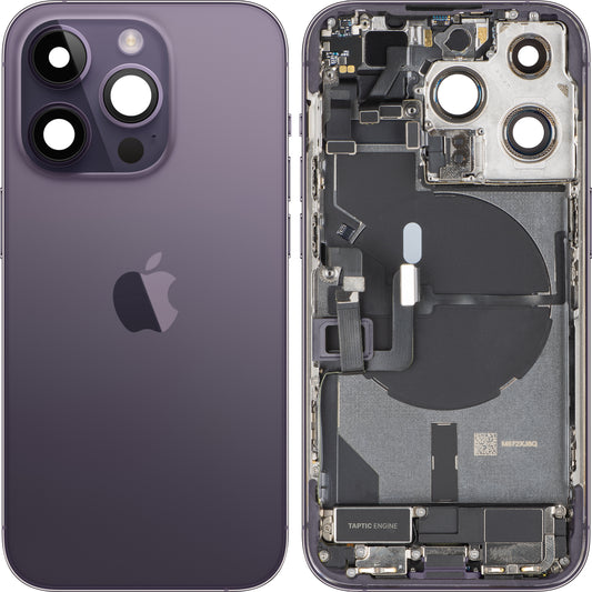 Couvercle de batterie Apple iPhone 14 Pro, avec boîtier intermédiaire, pièces complètes, Violet (Deep Purple), Échange