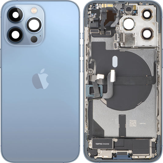 Couvercle de batterie Apple iPhone 13 Pro, avec boîtier intermédiaire, toutes pièces incluses, Bleu (Sierra Blue), Échange