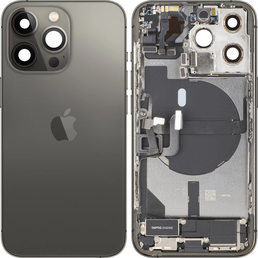 Couvercle de batterie Apple iPhone 13 Pro, avec boîtier intermédiaire, pièces complètes, Noir (Graphite), Échange