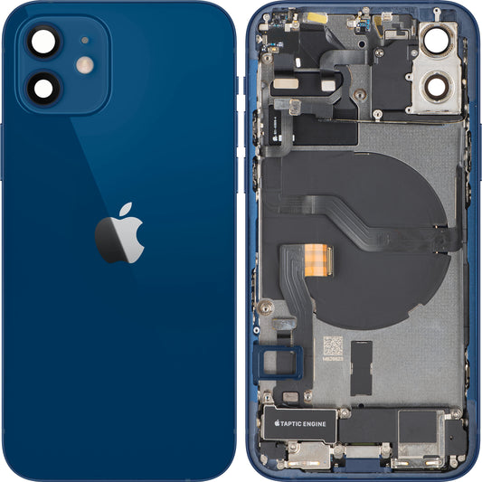 Couvercle de batterie Apple iPhone 12, avec boîtier intermédiaire, pièces complètes, bleu, échange
