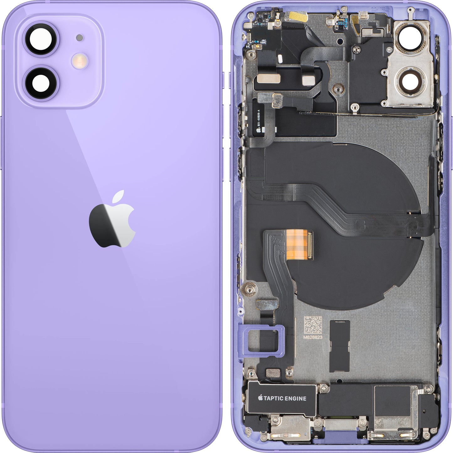 Couvercle de batterie Apple iPhone 12, avec boîtier intermédiaire, pièces complètes, violet, échange