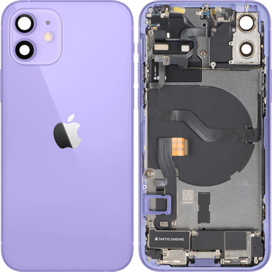 Couvercle de batterie Apple iPhone 12, avec boîtier intermédiaire, pièces complètes, violet, échange