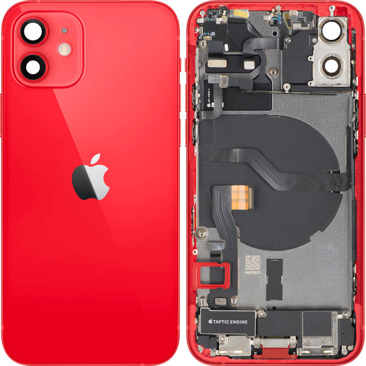 Couvercle de batterie Apple iPhone 12, avec boîtier intermédiaire, pièces complètes, rouge, échange