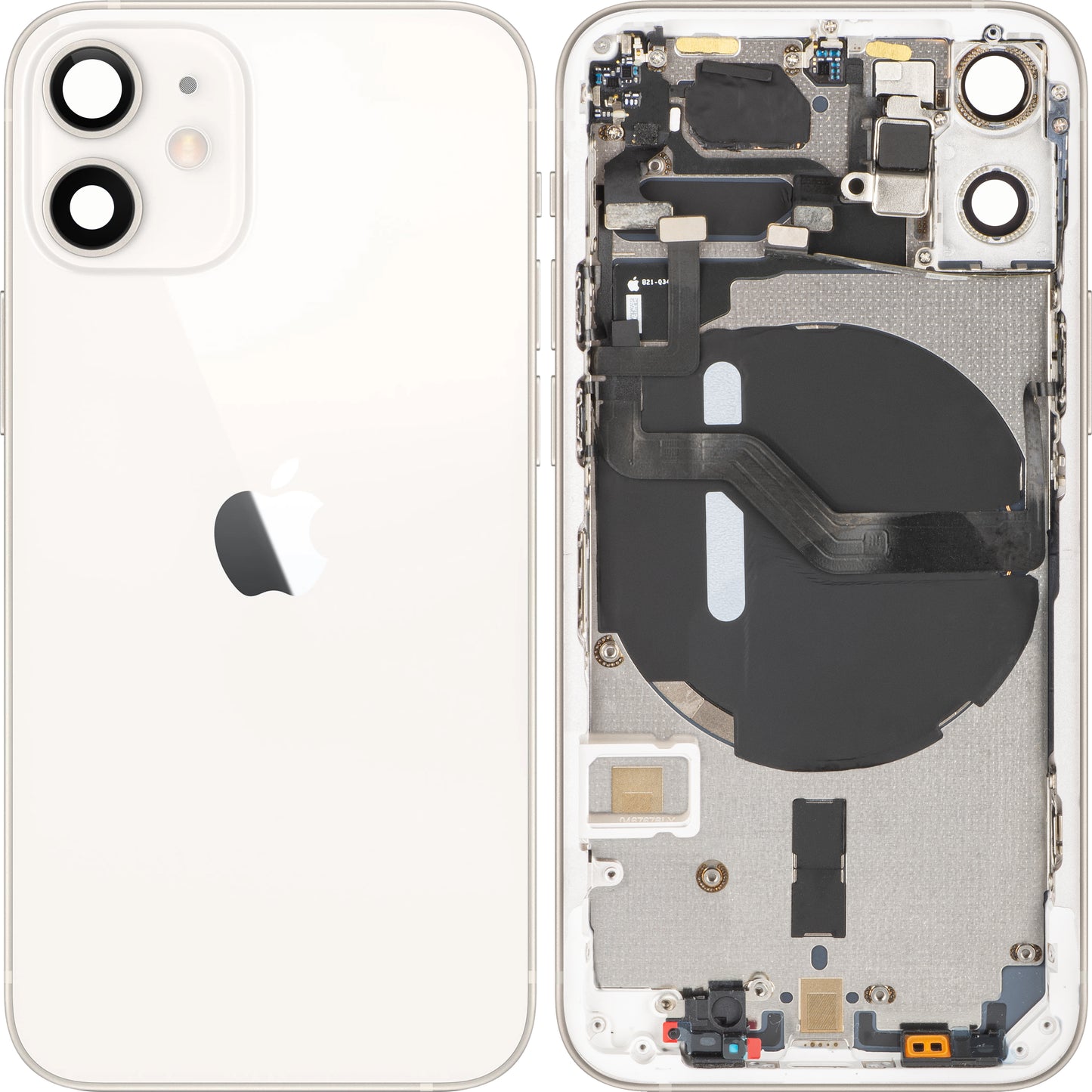 Couvercle de Batterie Apple iPhone 12 mini, Avec Coque Centrale, Blanc, Swap