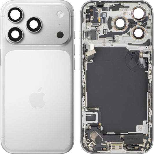 Couvercle de batterie Apple iPhone 17 Pro, avec boîtier intermédiaire, toutes pièces incluses, Argenté, Échange