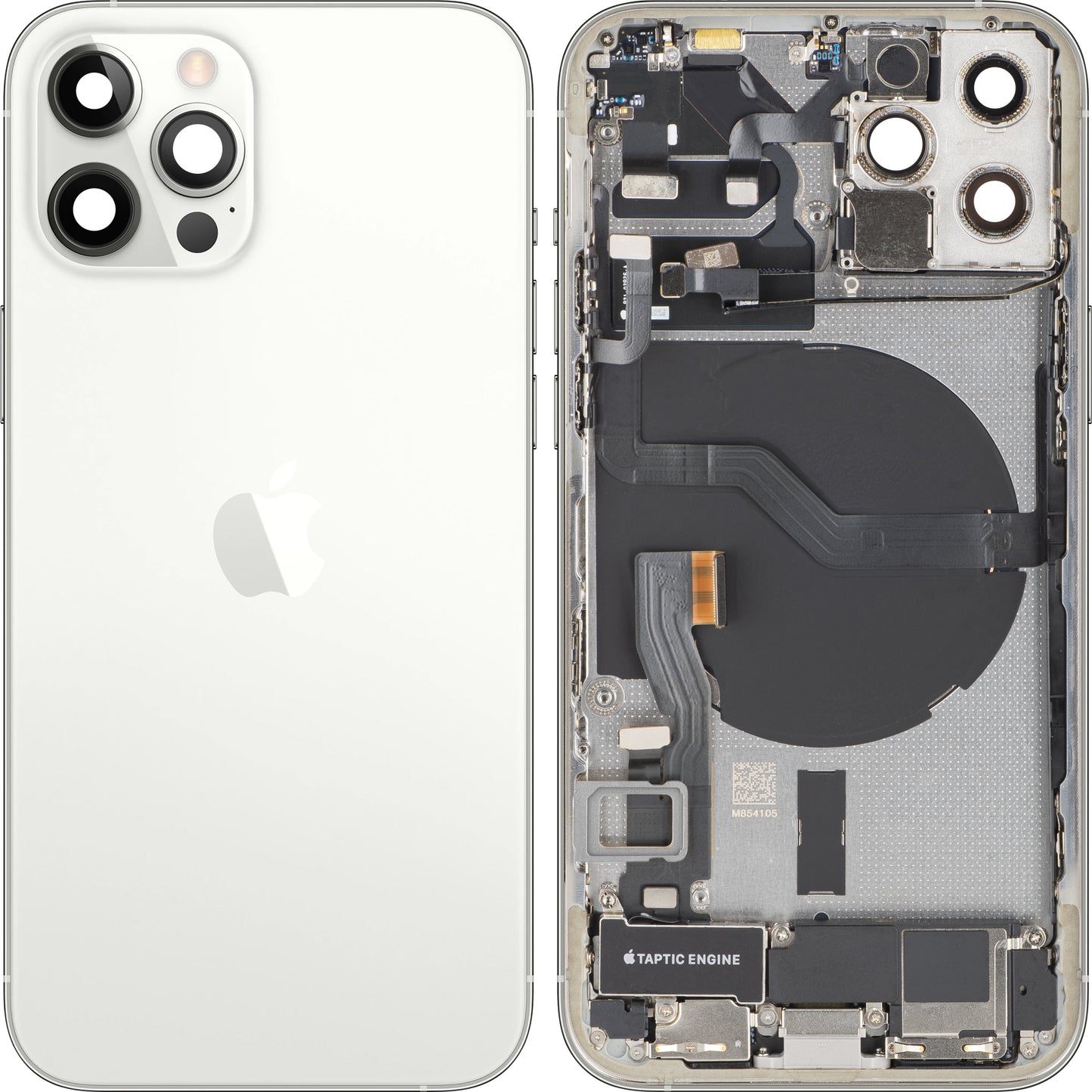 Coque Batterie Apple iPhone 12 Pro, Avec Châssis Central, Pièces Complètes, Argent, Échange