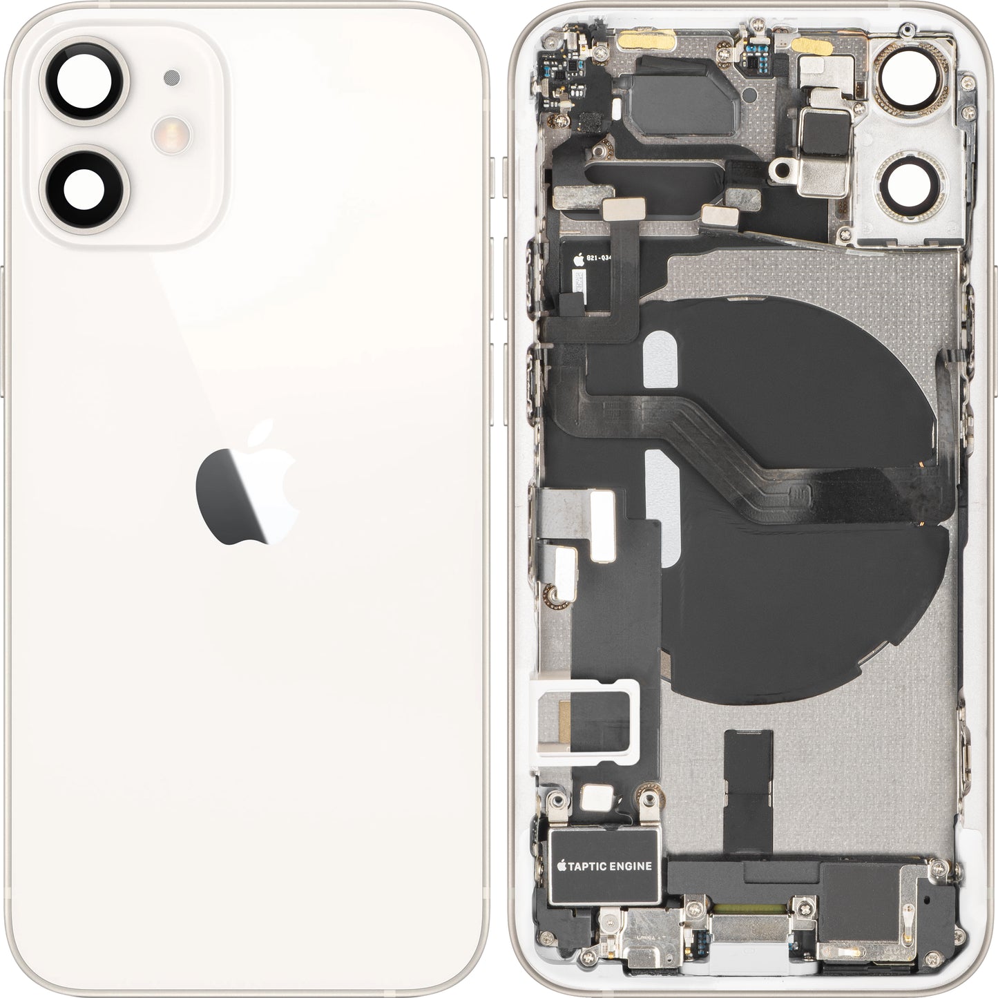 Couvercle de batterie Apple iPhone 12 mini, avec coque centrale, pièces complètes, blanc, échange