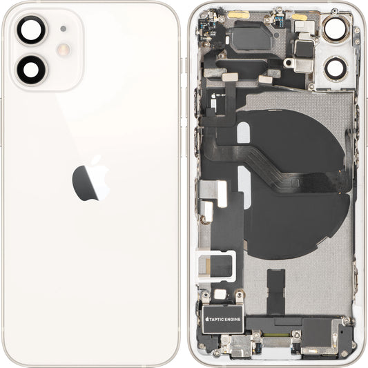 Couvercle de batterie Apple iPhone 12 mini, avec coque centrale, pièces complètes, blanc, échange