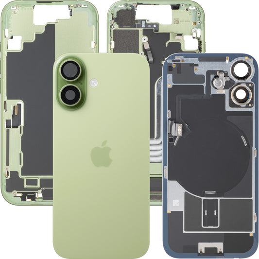 Coque de batterie Apple iPhone 17, avec châssis central, pièces complètes, vert (Sauge), échange premium