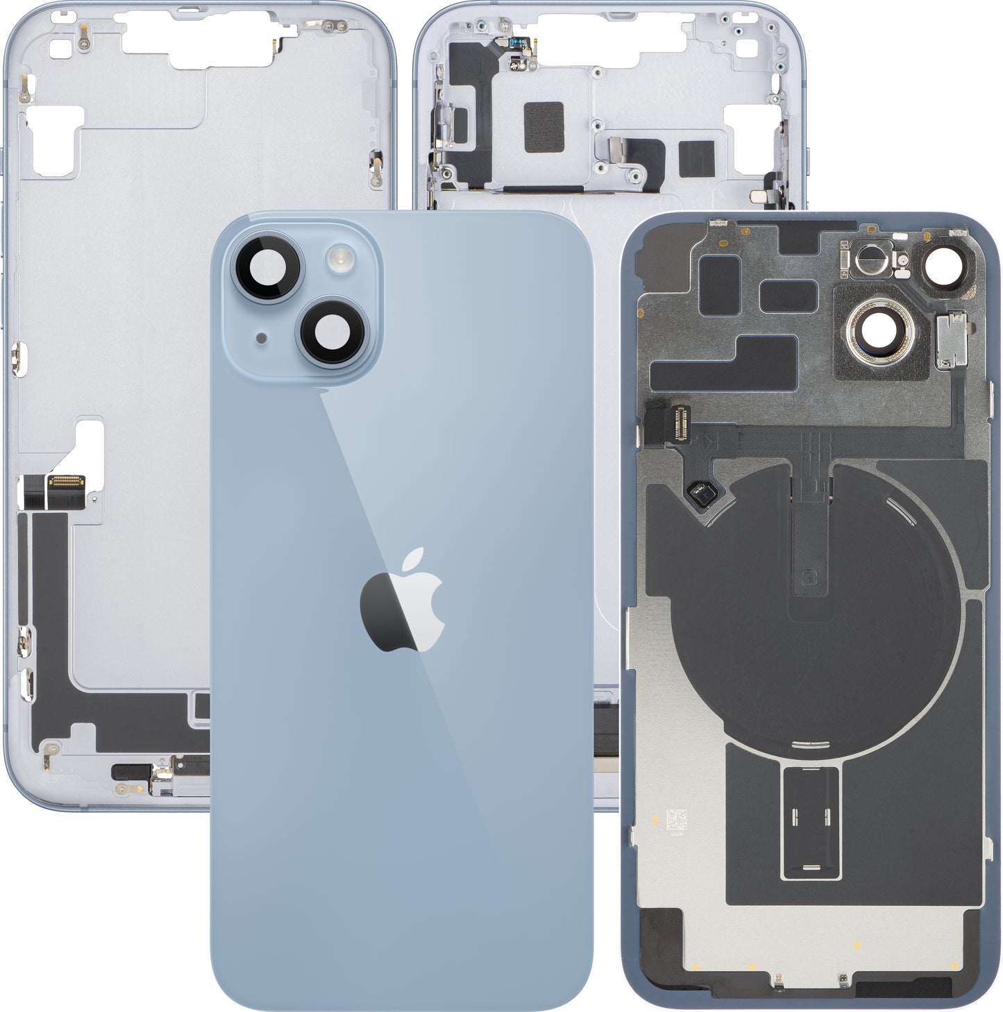 Couvercle de batterie Apple iPhone 14 Plus, avec boîtier intermédiaire, toutes pièces incluses, bleu, échange