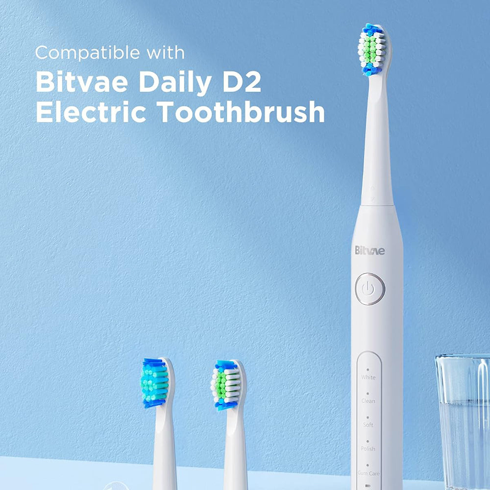 Tête de rechange SDD2 pour brosse à dents électrique Bitvae D2, lot de 4 pièces, blanc