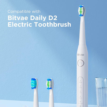 Tête de rechange SDD2 pour brosse à dents électrique Bitvae D2, lot de 4 pièces, blanc
