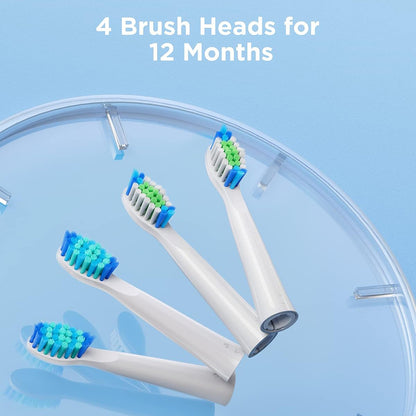 Tête de rechange SDD2 pour brosse à dents électrique Bitvae D2, lot de 4 pièces, blanc