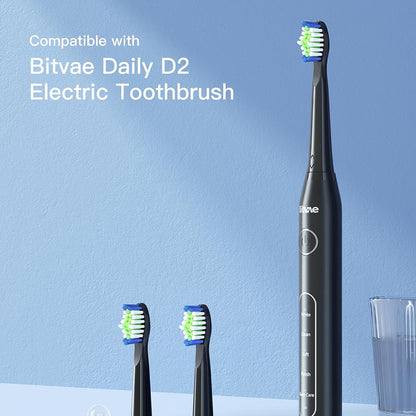 Tête de rechange SDD2 pour brosse à dents électrique Bitvae D2, lot de 4 pièces, noir
