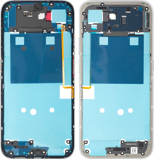 Coque centrale Honor 600 Smart, Blanc (Meteor Silver), Pack de service 9707ADNS