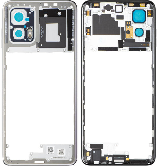Coque centrale Motorola Moto G73, Argentée (Lucent White), Service Pack 5S58C22265